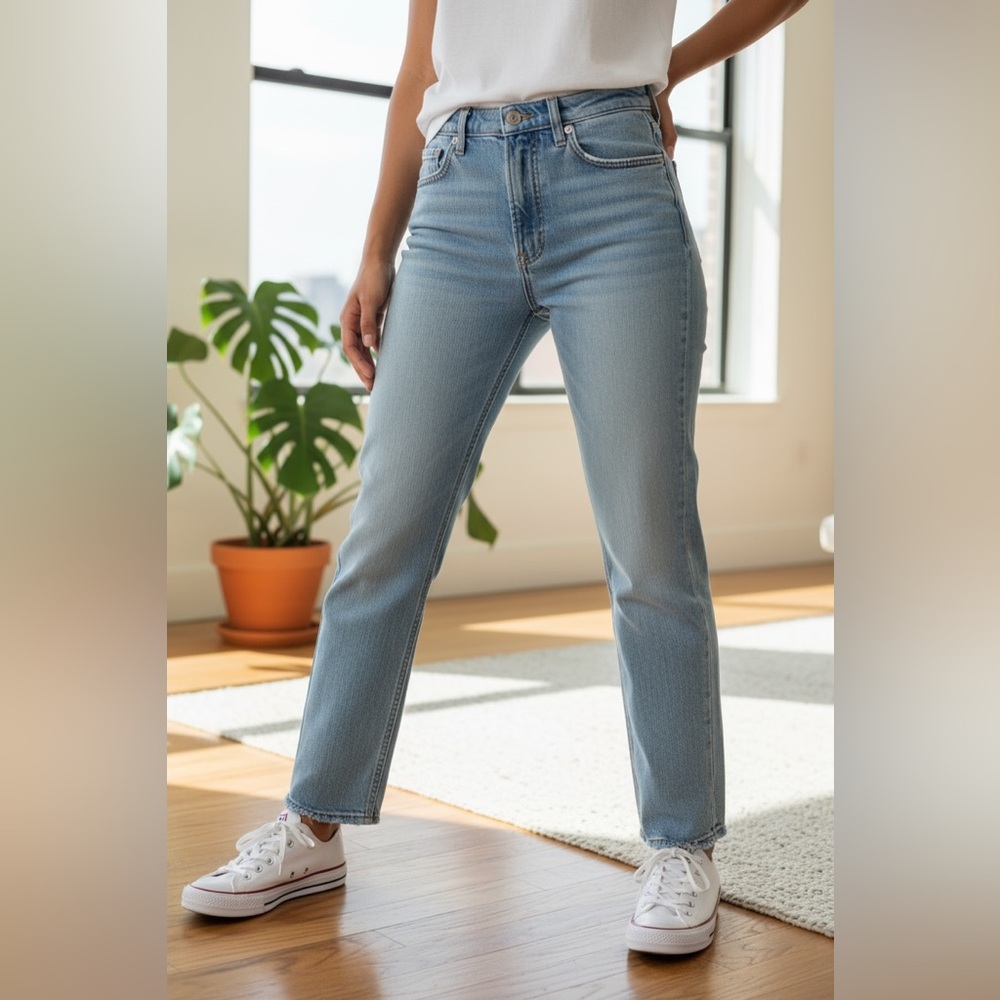 Denim Forum Blue High Rise Jeans Timeless Appeal